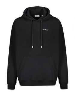 Off white Arrow motif drawstring hoodie