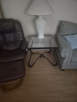 Glass top coffee table and end tables