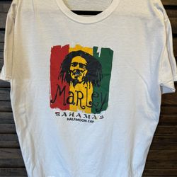 Vintage Jerzees Bob Marley Bahama's Halfmoon Cay 50/50 Tee T-Shirt Large