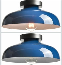 Industrial Blue Semi Flush Mount Ceiling Light, 12-Inch
Metal Ceiling Lighting Ceiling Light Fixture for Porch Kitchen Bedroom Living Room Hallway Ent