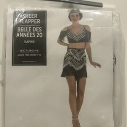 Sheer Flapper Women’s Halloween Costume Adult L & XL New