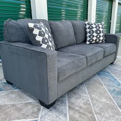 FREE DELIVERY || Smokey Grey Polyester Sleeper Sofa W/ Bed || FREE INSTALL