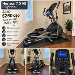 Horizon 7.0 AE Elliptical – Great Condition – $200 OBO