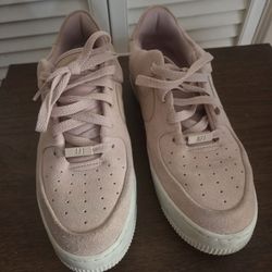 Pink Suede Nike Airforce 1 Tennis Shoes