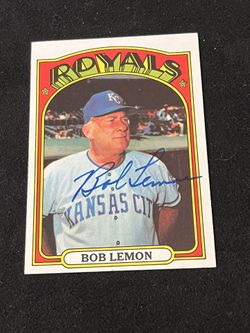 Bob Lemon Signed Card