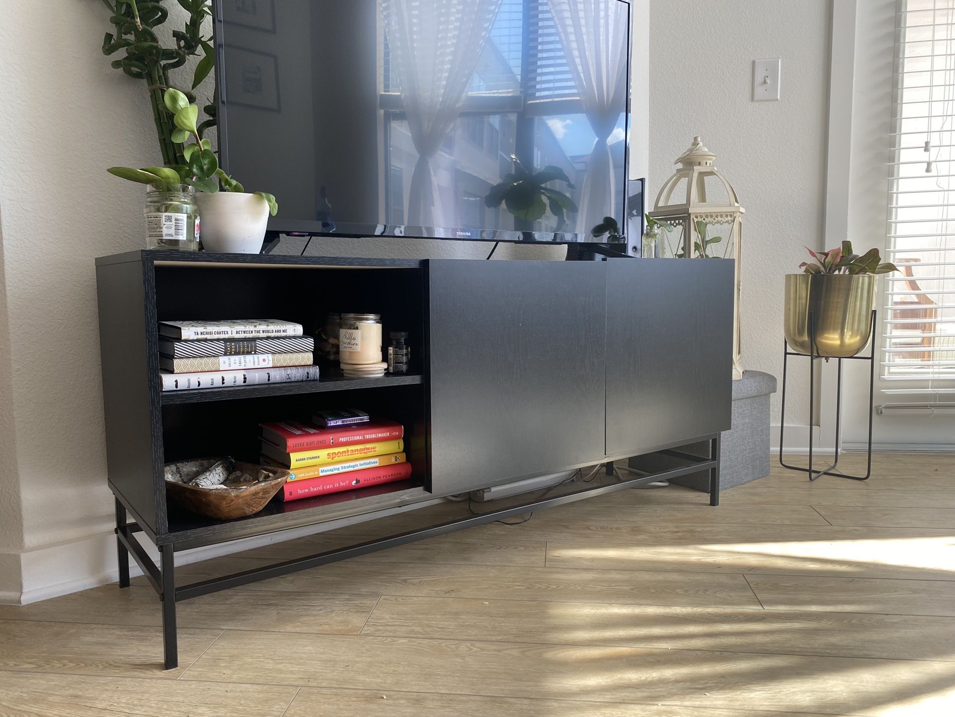 Black Tv stand  - 52 Inch Long