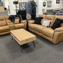 Top Grain Leather Reclining Sofa And Love Seat 