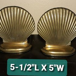 Seashell Bookends Brass-Vintage