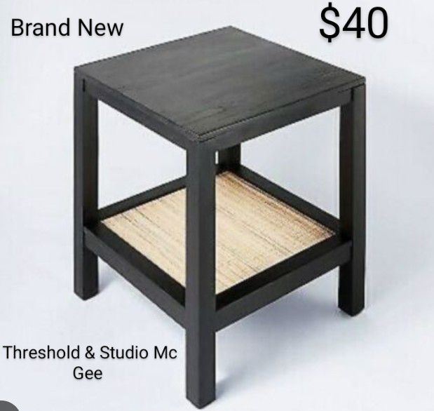 Brand New Threshold & Studio Mc Gee Canyon Lake Woven Shelf End Table Black