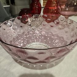 Cranberry bubble glass Bowl