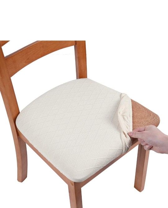 smiry Seat Covers for Dining Room Chairs Stretch Checkered Jacquard Dining Room
Set of 4


