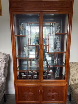 Japanese Rosewood curio with Glass Doors