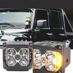 [GG 2ez] White Pair Side Shooter Led Lights, 80W/Pair IP68 Waterproof Offroad Driving Light