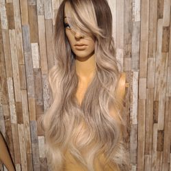 Human Hair Blend Wig 