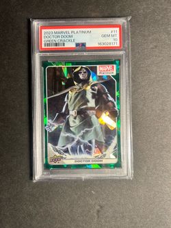 2023 Marvel Platinum Doctor Doom Green Crackle /99 PSA 10