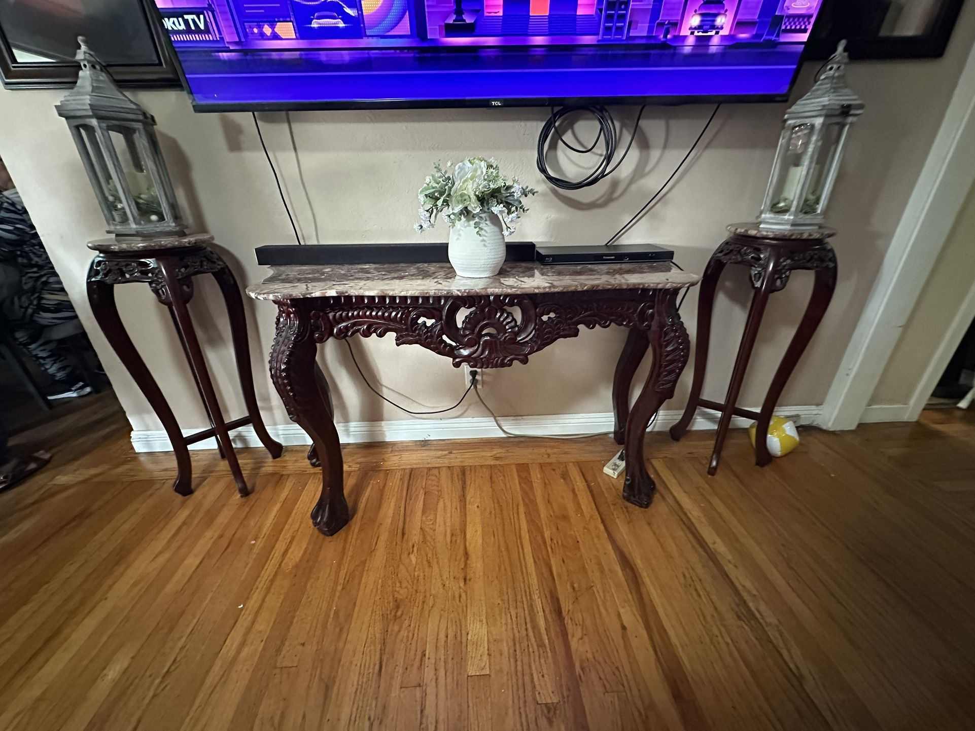 Antique Cherrywood Marble Furniture Set!