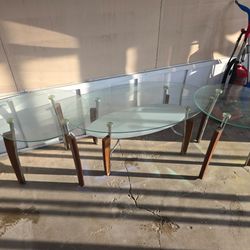 Glass table set