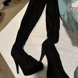 Black Thigh Boots