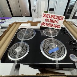 Whirlpool 30-in 4 burners Coil Black Electric Cooktop