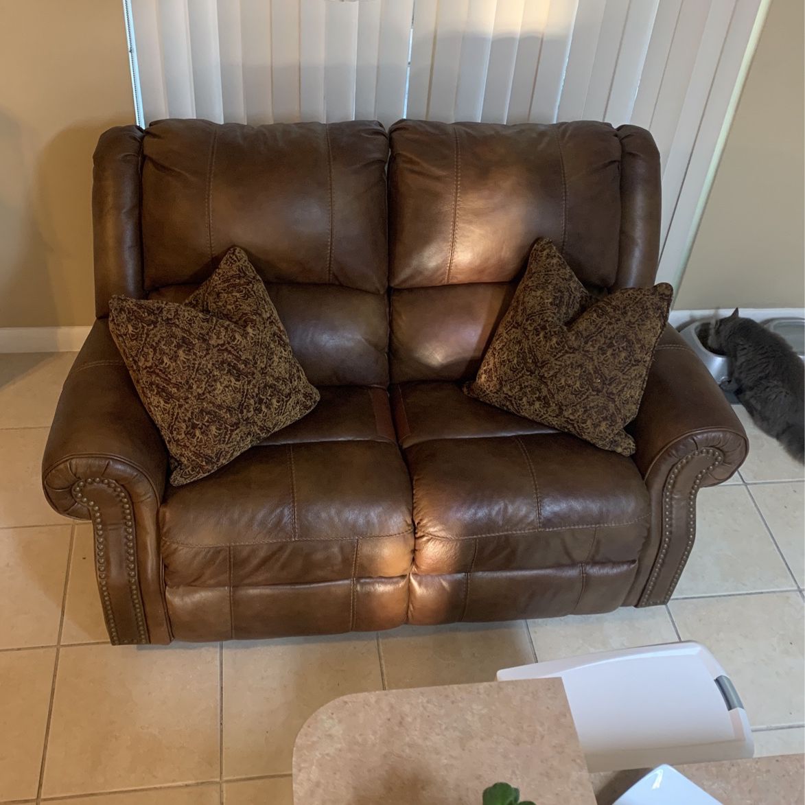 Free Used Leather Loveseat Recliner 