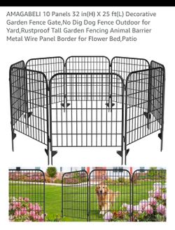 New 32" H 8 panel metal fence for yard, camping, fencing