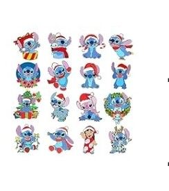 Stitch Christmas Tree Ornaments (12 pieces)