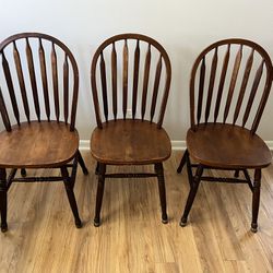 “3 “ Used Wooden Chairs