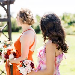 2 Ling’s Moment Sunset Terracotta Bridesmaids Bouquets