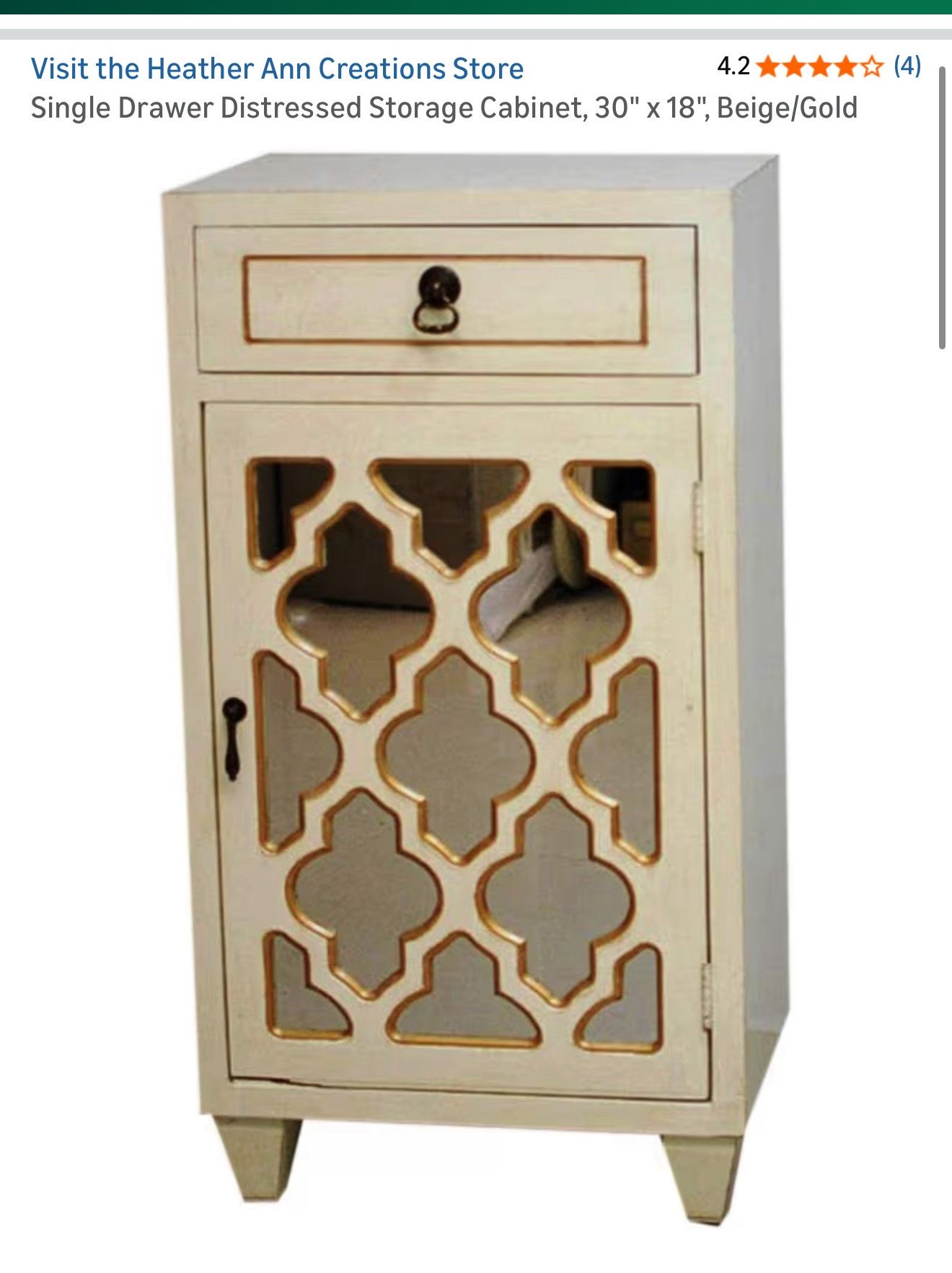 Heather Ann Creations Single Drawer Distress Storage Cabinet 