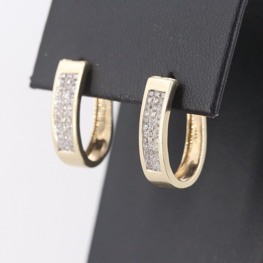 10k Yellow Gold 1ct diamond earrings