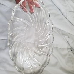 Beautiful French Crystal Platter 15"