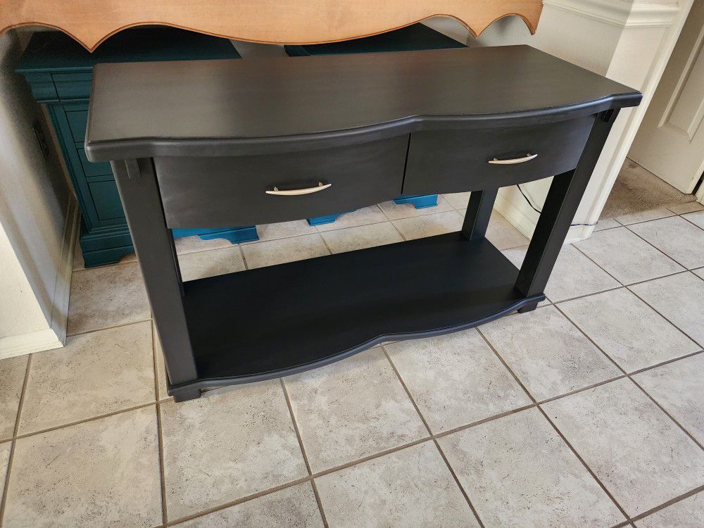 Beautiful Refinished Black Entry/Console Table