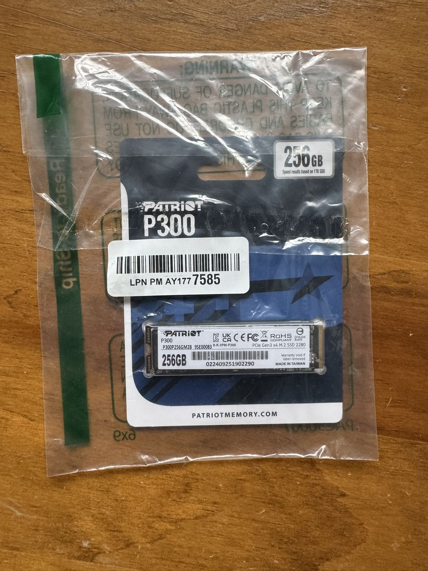 Patriot P300 256GB M.2 Nvme Ssd