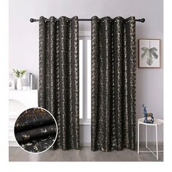 Black Gold Curtains 52x108
