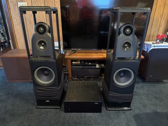 Acurian Alon Model ll MKll Stereo Loud Speakers w/ Orpheus Bi-wire Speaker Cable. 