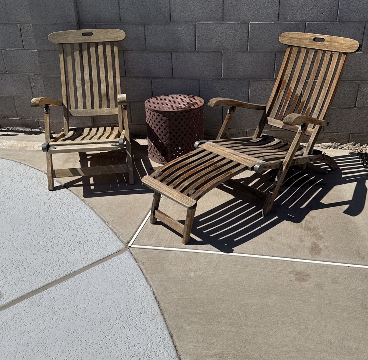 Teak Patio Chaise Lounge Chairs