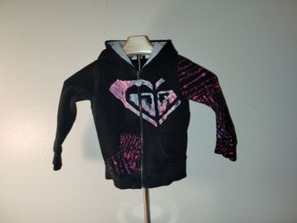 2010 Roxy Toddlers Black  Full Zip Hoodie Size 3T Y2K 2000's