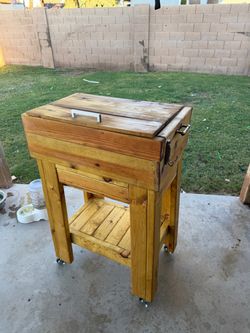 Custom patio wood cooler