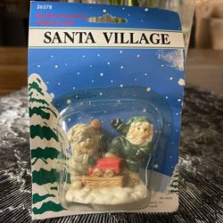 Vintage Santa Village Figurine #26378 Gnome Elf Fabri-Centers of America 1992