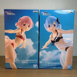Banpresto Re:Zero Celestial Vivi Ram and Rem Swimsuit Figure