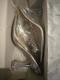 Clear Heels with Crystal Embellishment