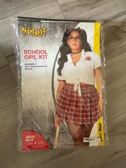 Schoolgirl Halloween costume plus size adult