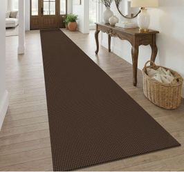 20ft Runner Rug 20x3ft Nonslip Washable Hallway Entry Rug Brown New