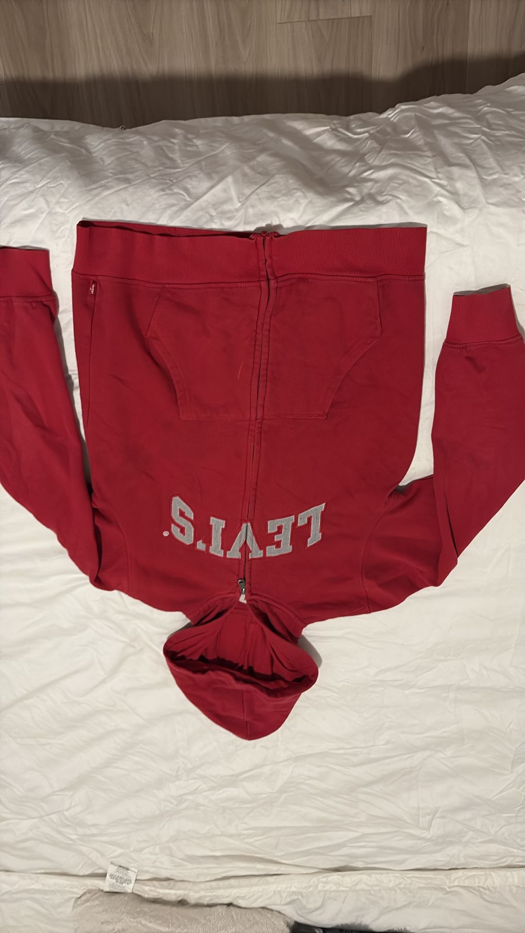 Red Levi’s zip up hoodie
