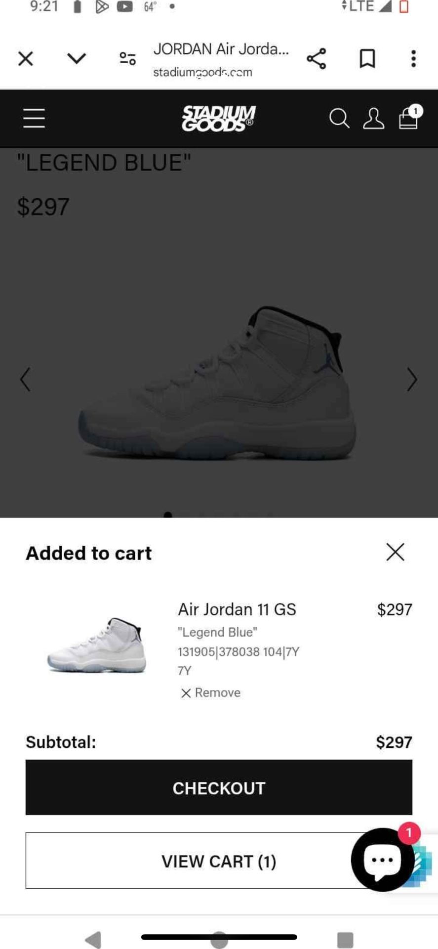 Jordan 11 Legend Blues