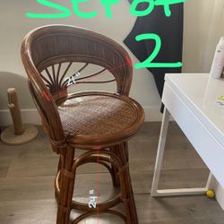 Rattan Bar Stool Set 