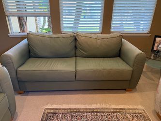 Sage Green Two-Seat Upholstered Sofa