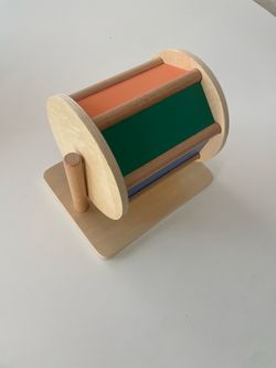 Wooden Montessori Color Drum Spinning Toy