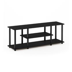 Furinno Turn-N-Tube No Tool 3-Tier Entertainment TV Stands, Black. Assembled