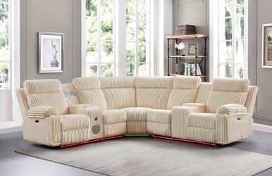 Power Reclining Sectional. $53 Down Payment 